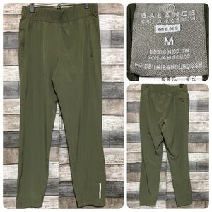 Balance Collection Joggers Men's Medium Green Pull On Zip Pocket Lightweight